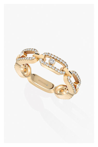 Move Link Multi Pav&eacute; Ring in Yellow Gold Size 54