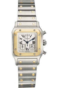Santos Galbee Chronograph Yellow Gold and Stainless Steel Quartz