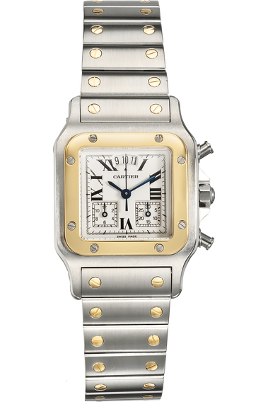 Santos Galbee Chronograph Yellow Gold and Stainless Steel Quartz