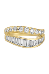 Two-row Wave Diamond Ring 