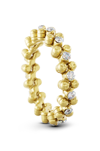 Brevetto 3-row Multi Size Ring in Yellow Gold