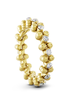 Brevetto 3-row Multi Size Ring in Yellow Gold