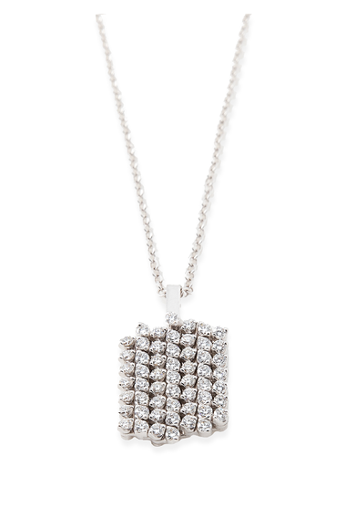 Brevetto 7-row Multi Size Pendant in White Gold