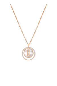 Pink gold diamond necklace and White mother-of-pearl Lucky Move