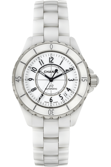 Chanel J12 White Automatic White Dial White Ceramic Watch H0970