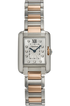 Tank Anglaise Rose Gold and Stainless Steel Quartz
