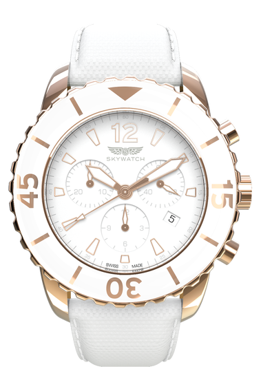 44 mm White &amp; Rose Gold Chronograph