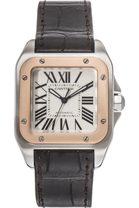 Santos 100 Rose Gold and Stainless Steel Automatic