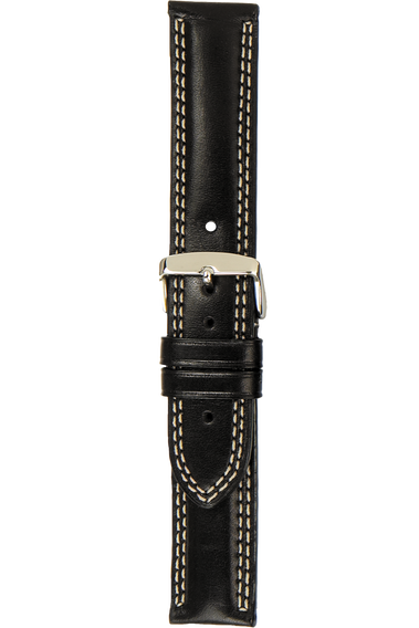 20 mm Black Aniline Leather Strap