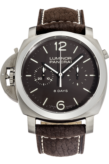 Pre Owned Panerai Luminor 1950 Chrono Monopulsante Left Handed 8 Days Manual PAM00345