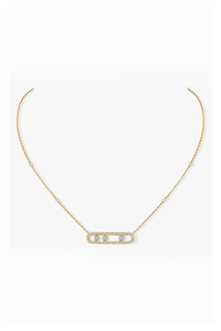 Move Classique Pavé Pendant in Yellow Gold