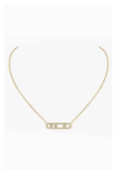 Move Classique Pav&eacute; Pendant in Yellow Gold