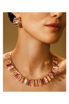 Bucherer Exclusive Move Iconica Lepidolite Earrings in Pink Gold