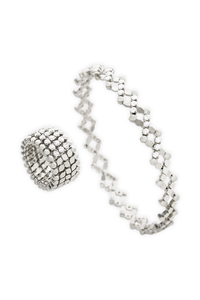 Serafino 5-row Ring Bracelet in White Gold