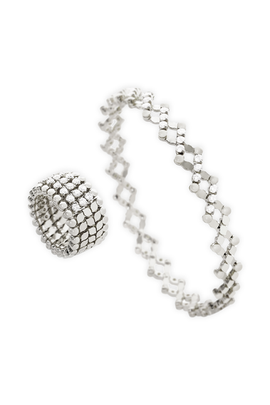 Serafino 5-row Ring Bracelet in White Gold