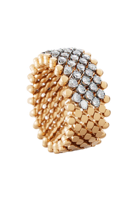 Brevetto 7-row Multi Size Ring in Pink and White Gold
