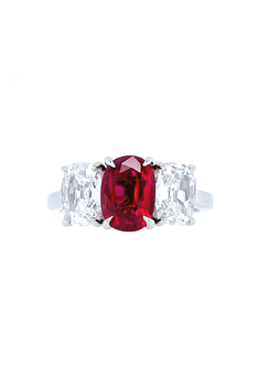 Oval Ruby and Diamond Ring