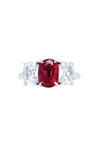 Oval Ruby and Diamond Ring