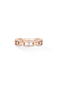 Pavé Diamond Ring Move Uno in Pink Gold