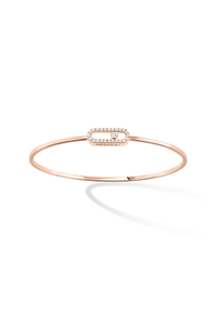 Move Uno Flex Pavé Bangle in Pink Gold Size M