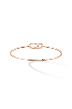 Move Uno Flex Pav&eacute; Bangle in Pink Gold Size M