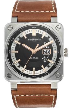 BR03-96 Grande Date Stainless Steel Automatic