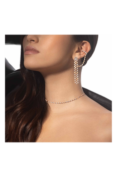 D-Vibes Multi Row Earrings in Pink Gold