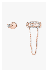 Move Uno Chain and Stud Earrings in Pink Gold