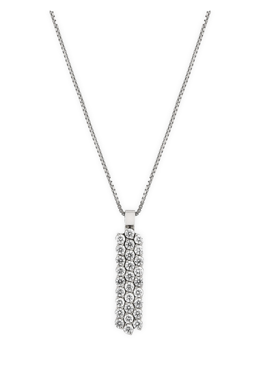 Brevetto 3-row Multi Size Pendant in White Gold
