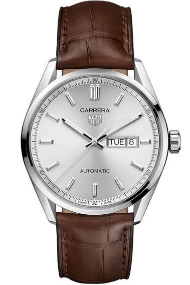 Carrera Calibre 5 Automatic Silver Leather Watch