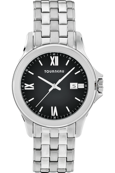 Men&#39;s Steel Roman Black Dial Bracelet
