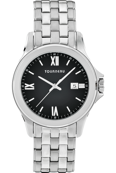 Men&#39;s Steel Roman Black Dial Bracelet