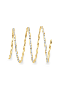 Three Row Coil Emerald Cut Diamond Bracelet in Yellow Gold