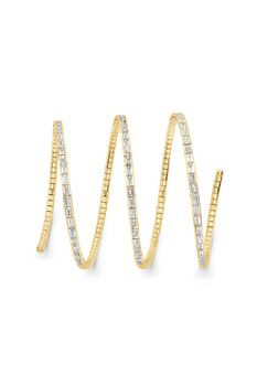 Three Row Coil Emerald Cut Diamond Bracelet in Yellow Gold