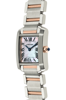 Tank Francaise Rose Gold and Stainless Steel Quartz