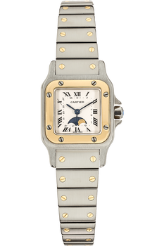 Santos Galbee Moon Phase Yellow Gold and Stainless Steel Quartz