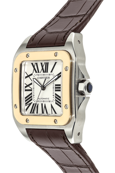 Santos 100 Yellow Gold and Stainless Steel Automatic