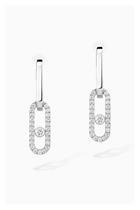 Move Link Transformable Earrings in White Gold