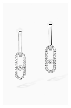 Move Link Transformable Earrings in White Gold