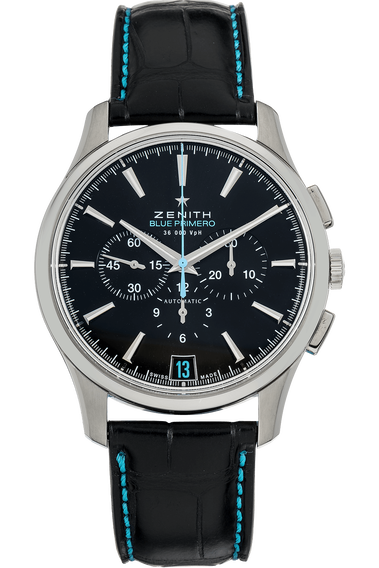 Blue Primero Captain Chronograph Stainless Steel Automatic