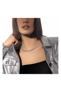 My Twin Rivière Necklace in White Gold