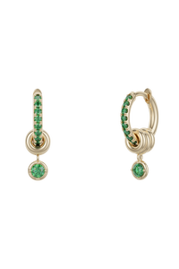 Zahra Emerald Hoop Earrings