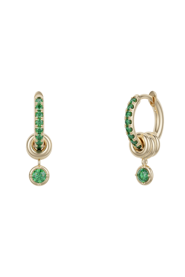 Zahra Emerald Hoop Earrings