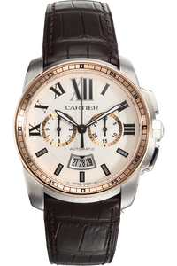 Calibre de Cartier Chronograph Rose Gold and Stainless Steel Automatic