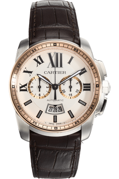Calibre de Cartier Chronograph Rose Gold and Stainless Steel Automatic