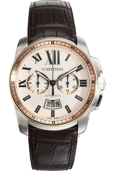 Calibre de Cartier Chronograph Rose Gold and Stainless Steel Automatic