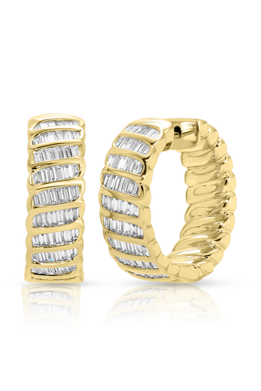 Baguette Diamond Zoe Hoops