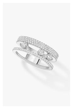 Move Romane Pav&eacute; Ring in White Gold Size 54