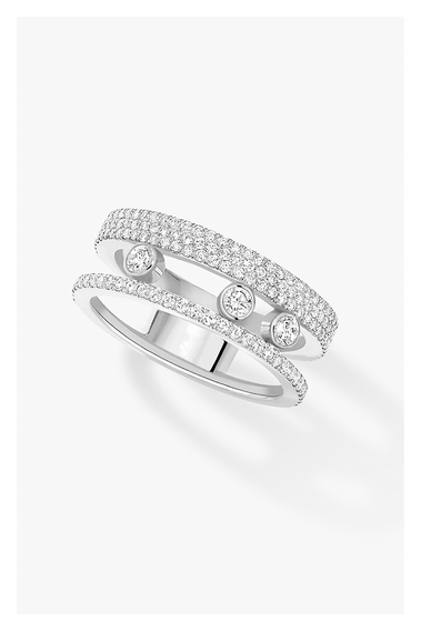 Move Romane Pav&eacute; Ring in White Gold Size 54