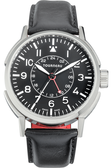Tourneau TNY 40mm Aviator GMT in Stainless Steel TNY0100025